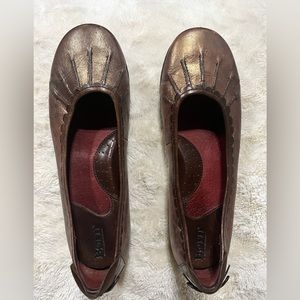 Born Metallic Bronze Slip On Ballet Flats